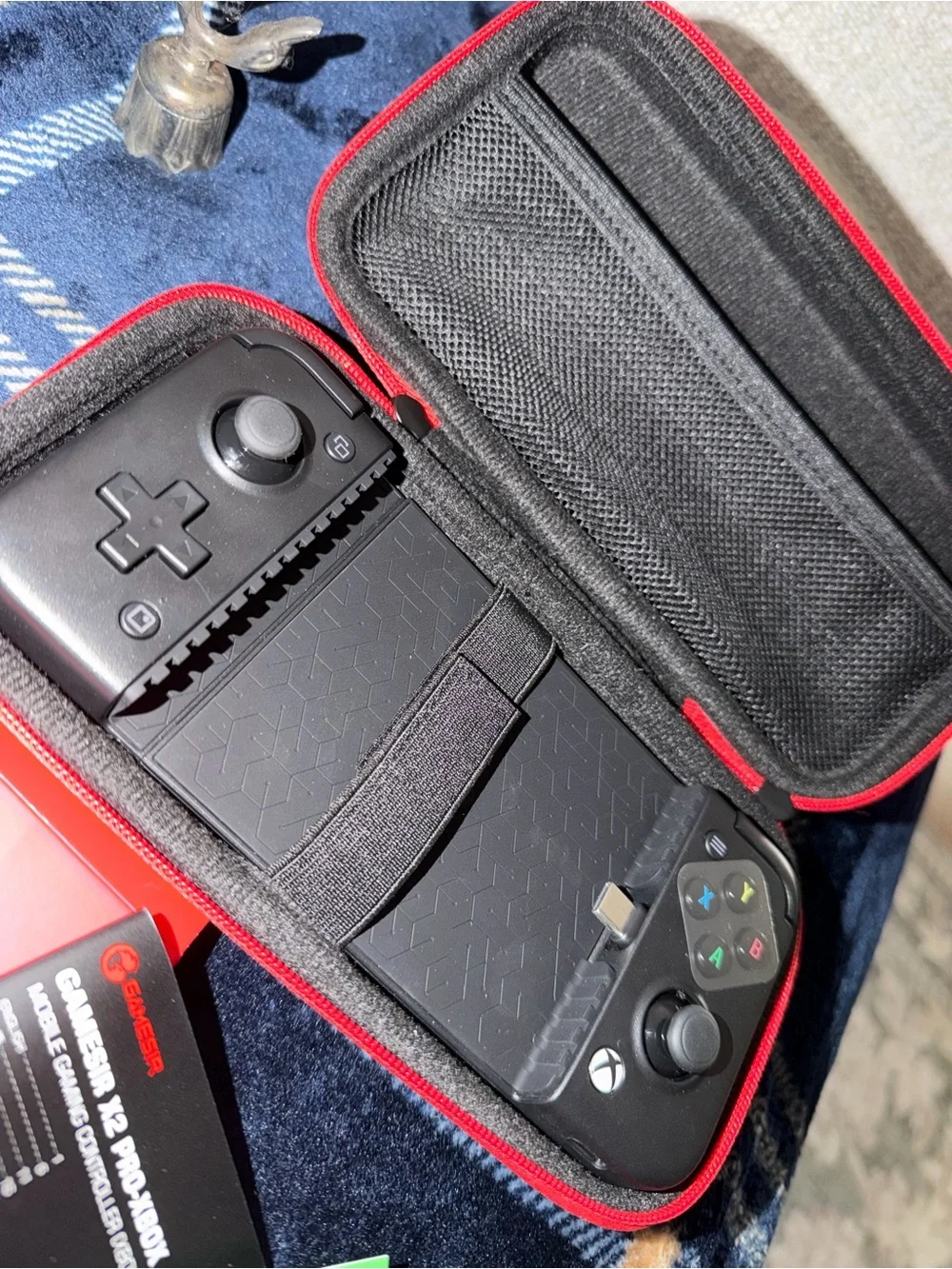 X2 Pro Mobile Gaming Controller with Black and Red Carry Case